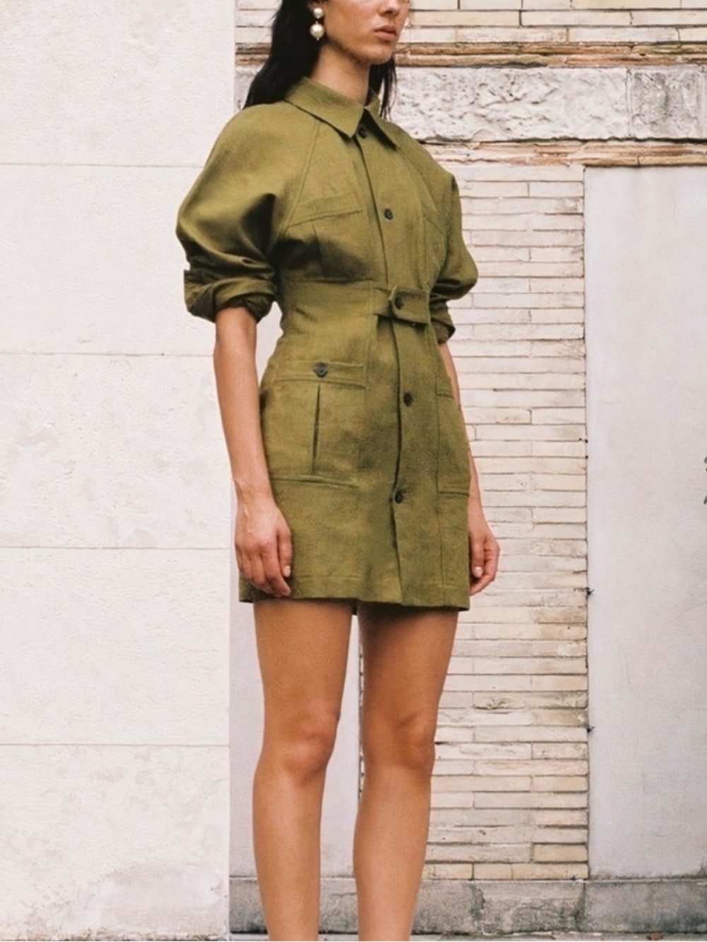NWOT Mara Hoffman Ino Utility Dress in Olive